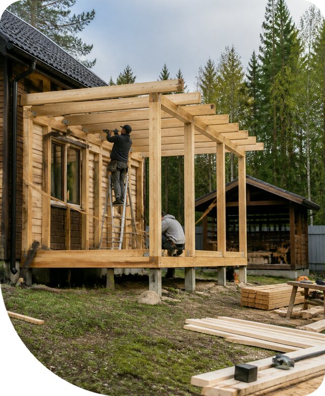 Строительство пристроек и построек на участке в Дивногорске